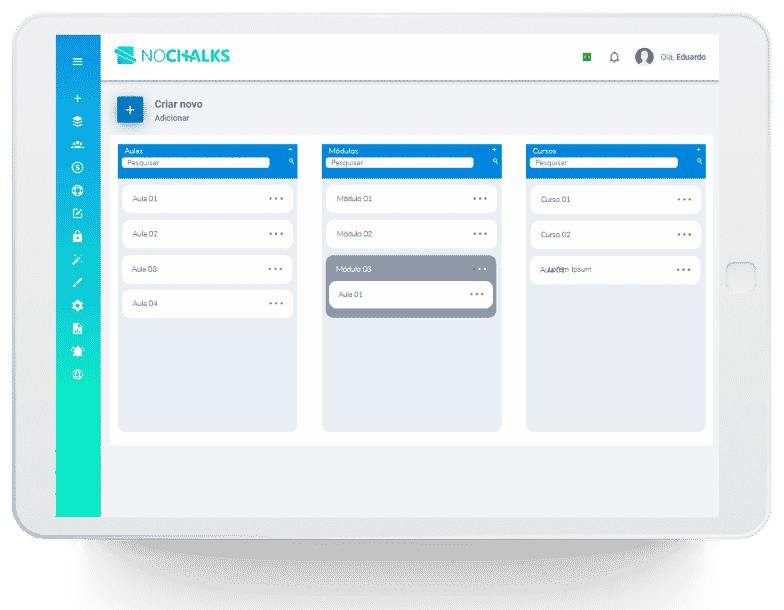 plataforma ead para cursos e treinamentos online aba criar alunos