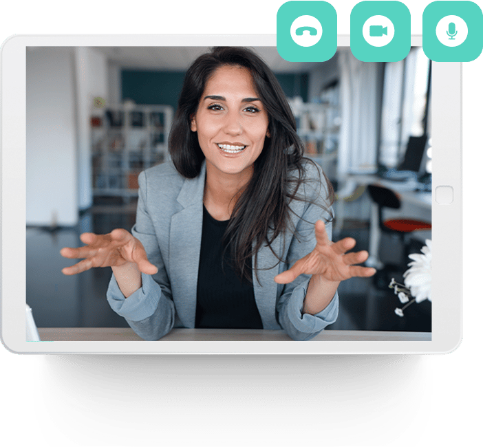 plataforma ead para cursos e treinamentos online suporte premium mulher falando para web cam