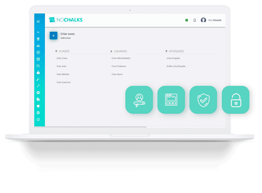 apresentação da aba criar cursos da plataforma ead para cursos e treinamentos online